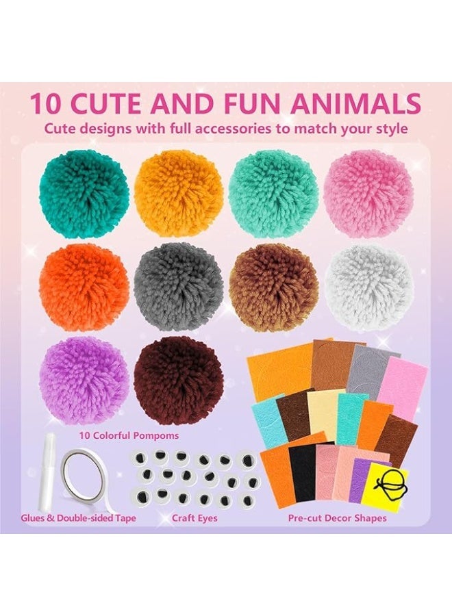Pom Pom Craft Kit - Animal Arts and Crafts for Kids - DIY Art Supplies, Toys Gifts for Girls 4 5 6 7 8 9 10 Years Old - Image 5